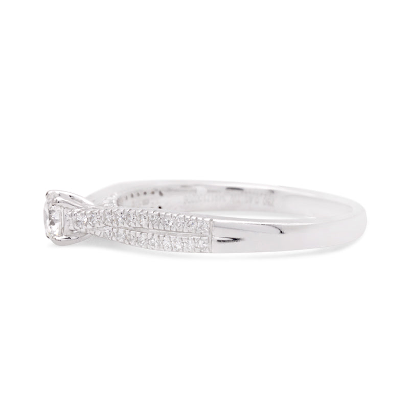18 Carat White Gold Diamond Twist Ring