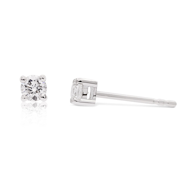 18 Carat White Gold Diamond Stud Earrings
