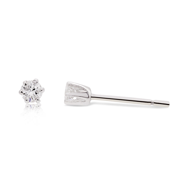 9 Carat White Gold Diamond Stud Earrings