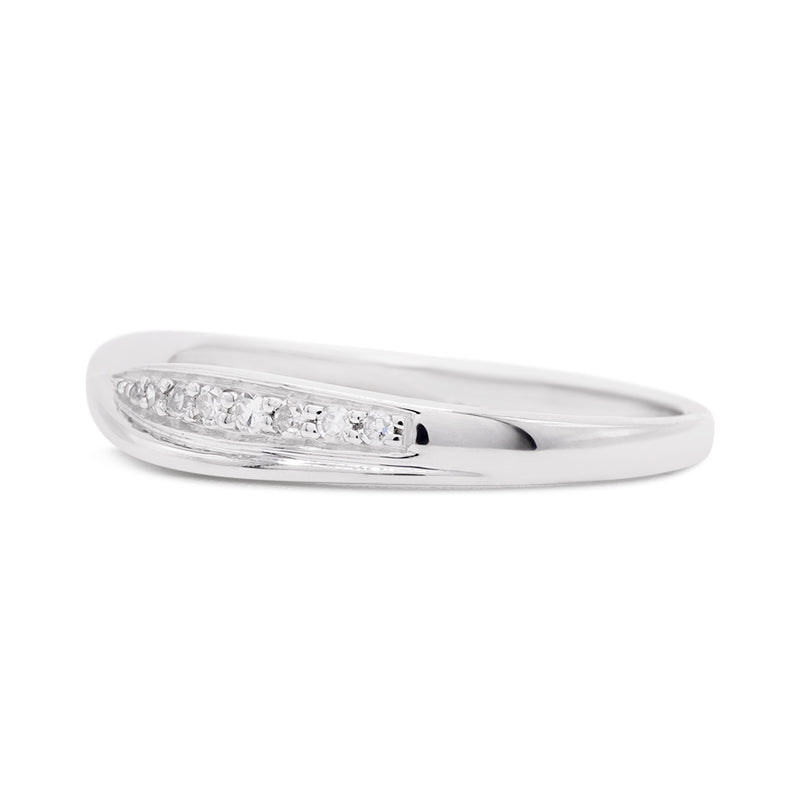 18 Carat White Gold Diamond Crossover Ring