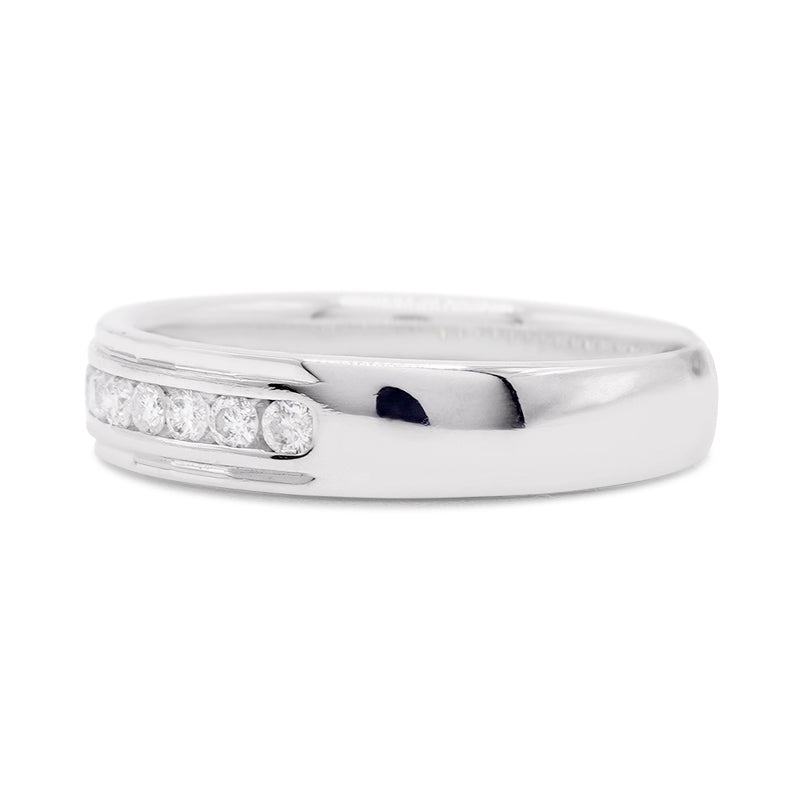 Platinum Faceted Style Diamond Half Eternity Ring