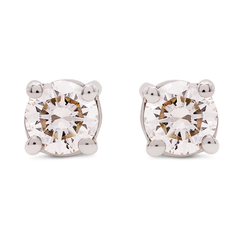 18 Carat White Gold Diamond Stud Earrings