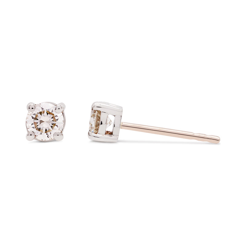 18 Carat White Gold Diamond Stud Earrings