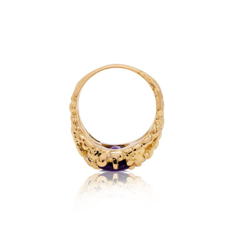 18 Carat Yellow Gold Amethyst and Diamond Ring