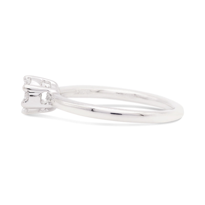 9 Carat White Gold Diamond Cluster Ring