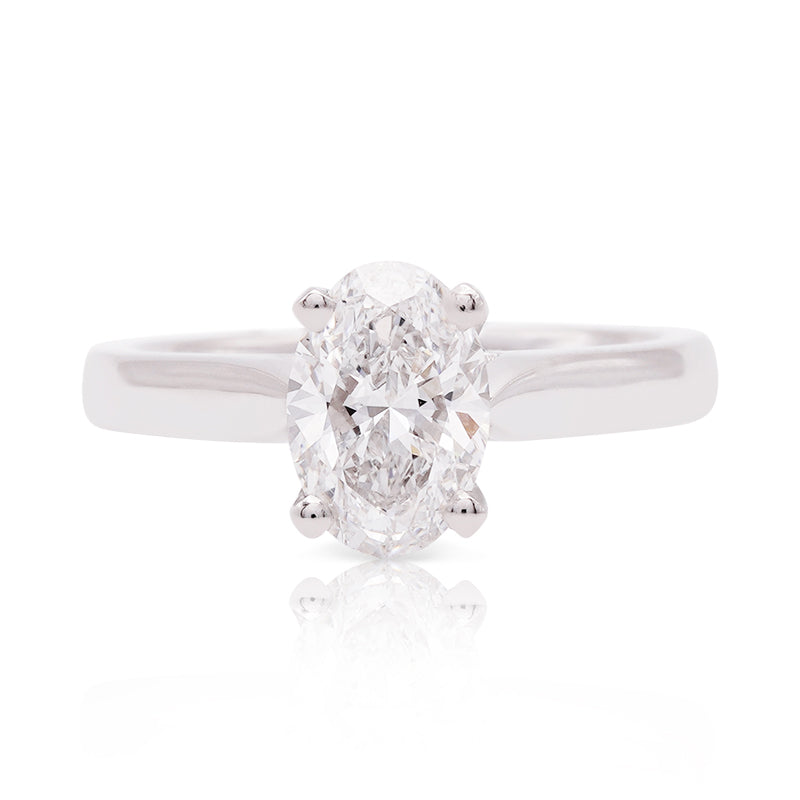 Platinum Laboratory Grown Oval Diamond Ring