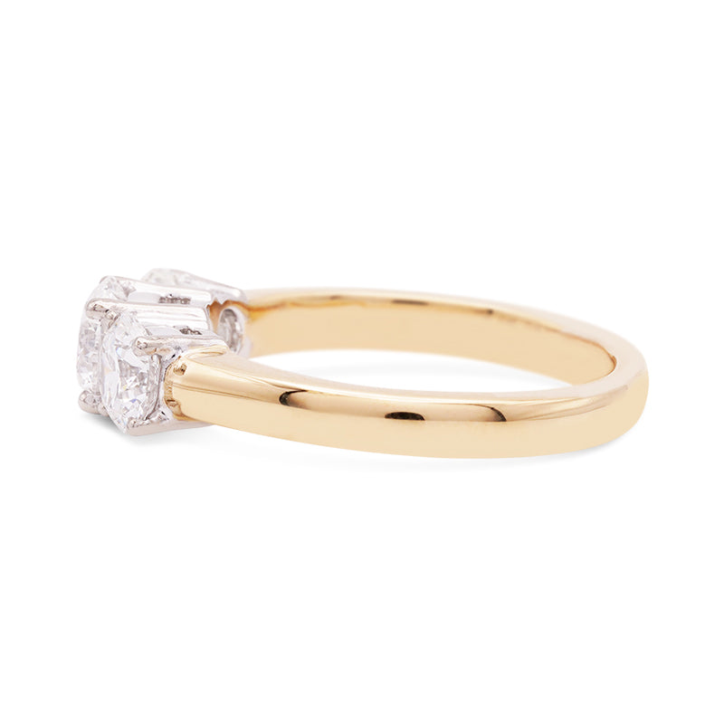 18 Carat Yellow Gold Laboratory Grown Trilogy Diamond Ring