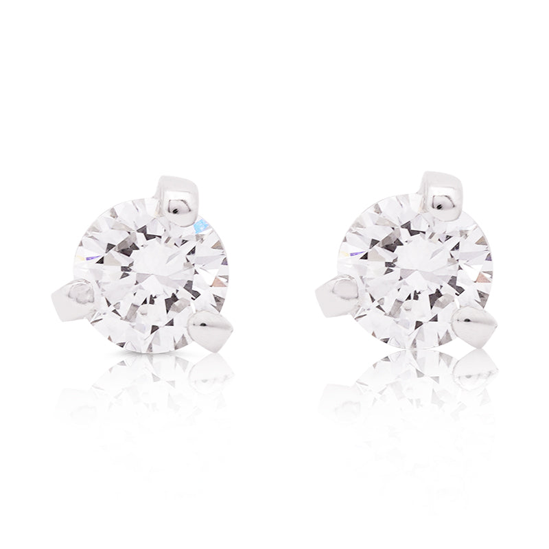 18 Carat White Gold Laboratory Grown Diamond Stud Earrings