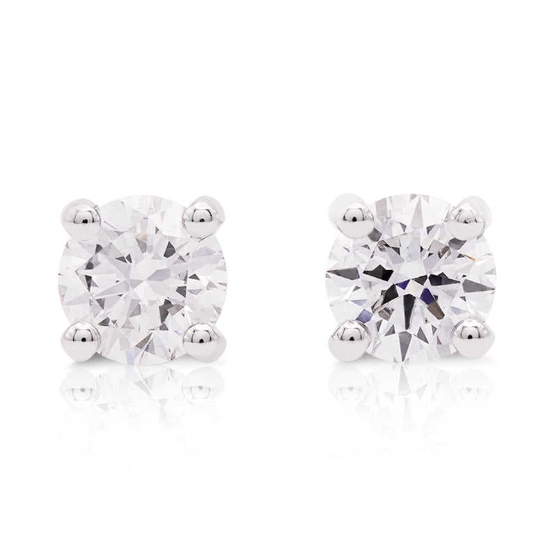 18 Carat White Gold Laboratory Grown Diamond Stud Earrings