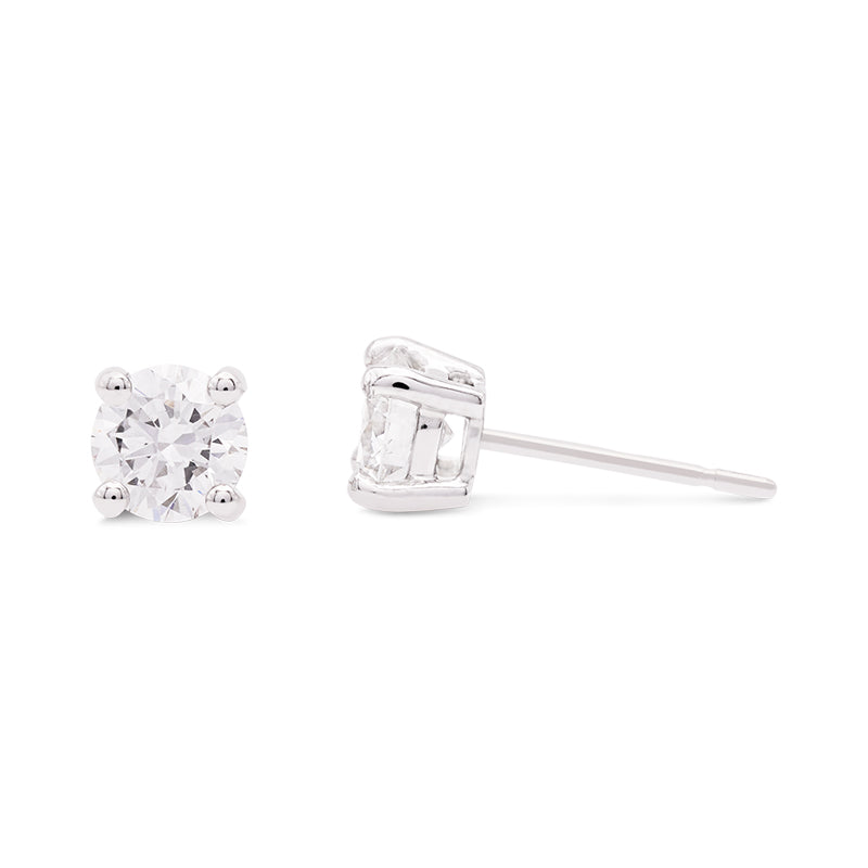 18 Carat White Gold Laboratory Grown Diamond Stud Earrings