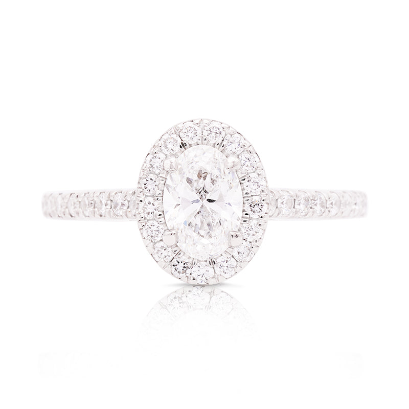 Platinum Diamond Halo Ring