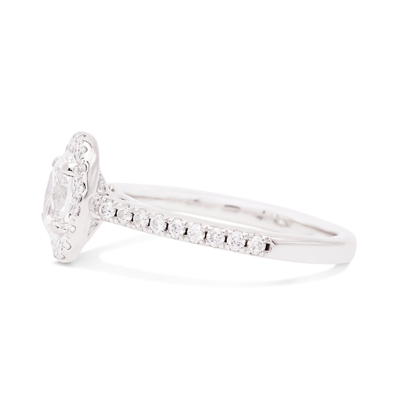 Platinum Diamond Halo Ring