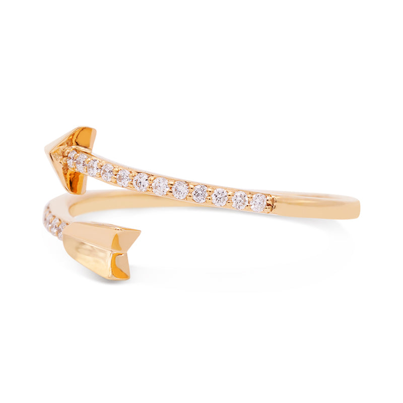 18 Carat Yellow Gold Diamond Arrow Ring