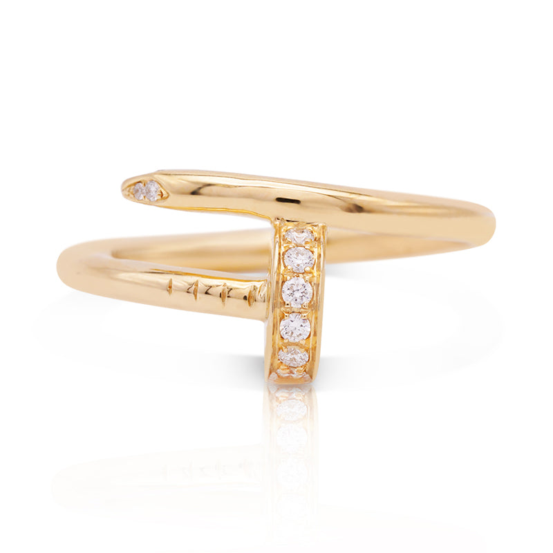 9 Carat Yellow Gold 'Nail' Ring