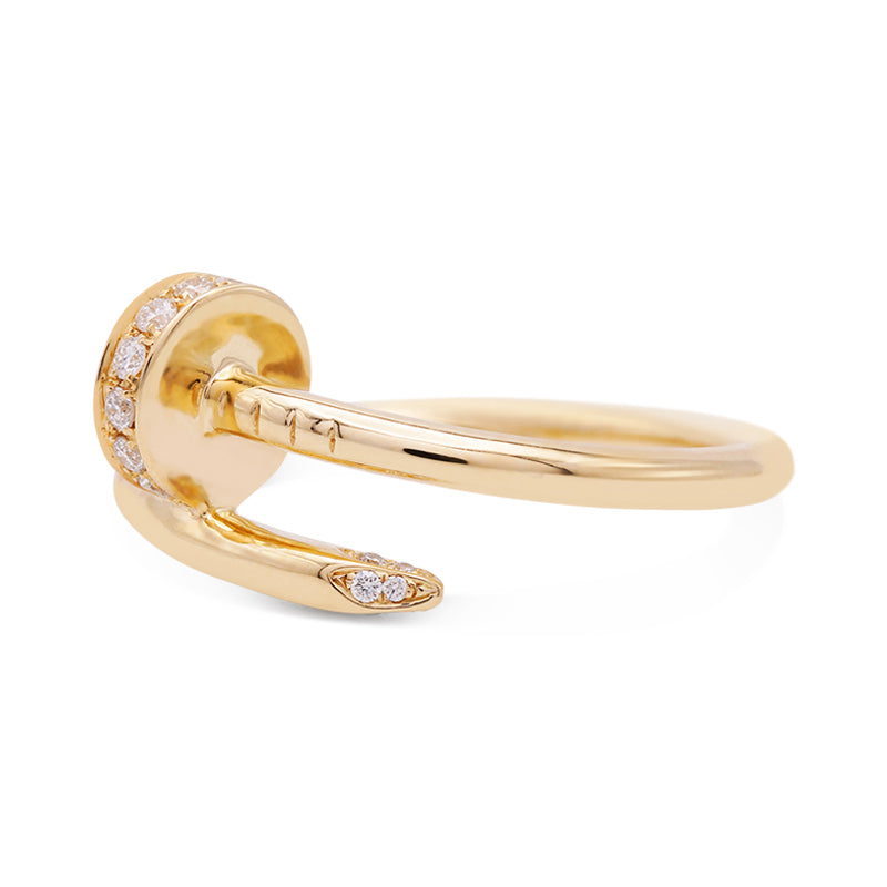 9 Carat Yellow Gold 'Nail' Ring