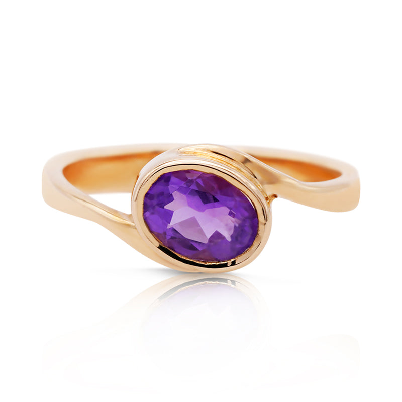 9 Carat Yellow Gold Amethyst Ring