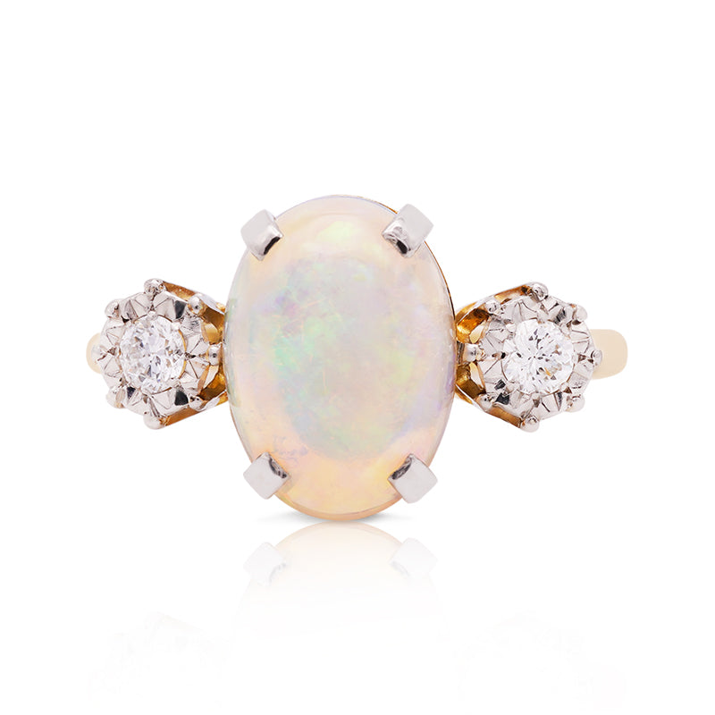 18 Carat Opal and Diamond Ring