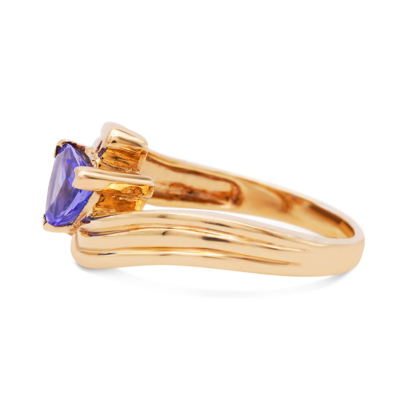 9 Carat Yellow Gold Tanzanite and Diamond Ring