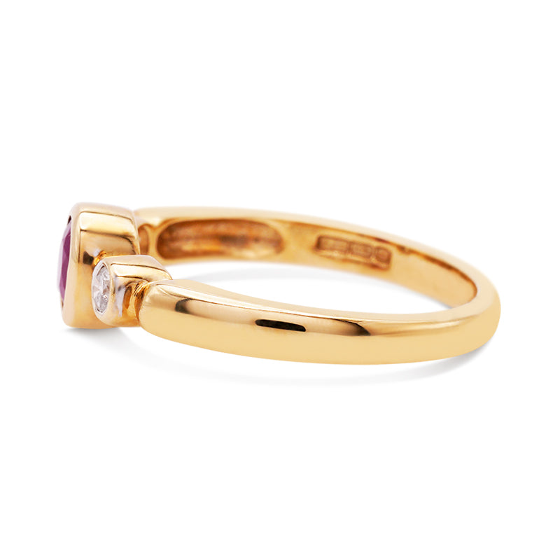 9 Carat Yellow Gold Ruby and Diamond Ring