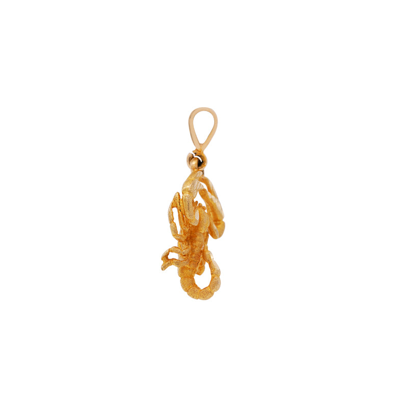 Solid 14 Carat Yellow Gold Scorpion Charm, 3.6g