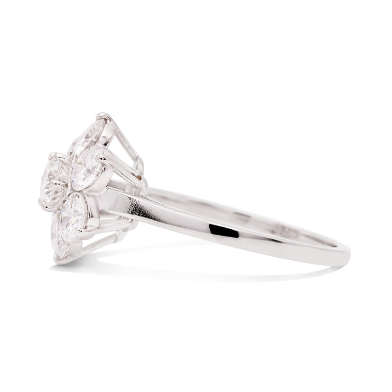 Platinum Diamond Cluster Ring