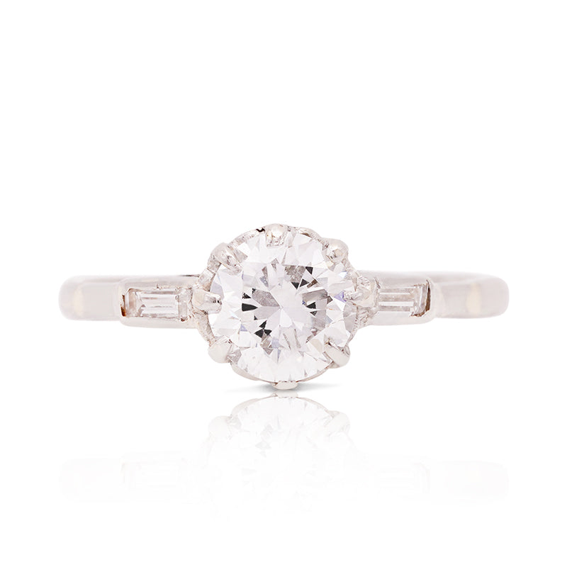 Platinum Brilliant & Baguette Cut Diamond Ring