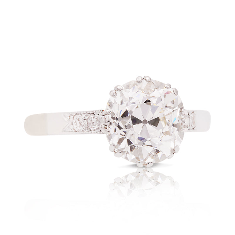Platinum Old Cut Diamond Ring