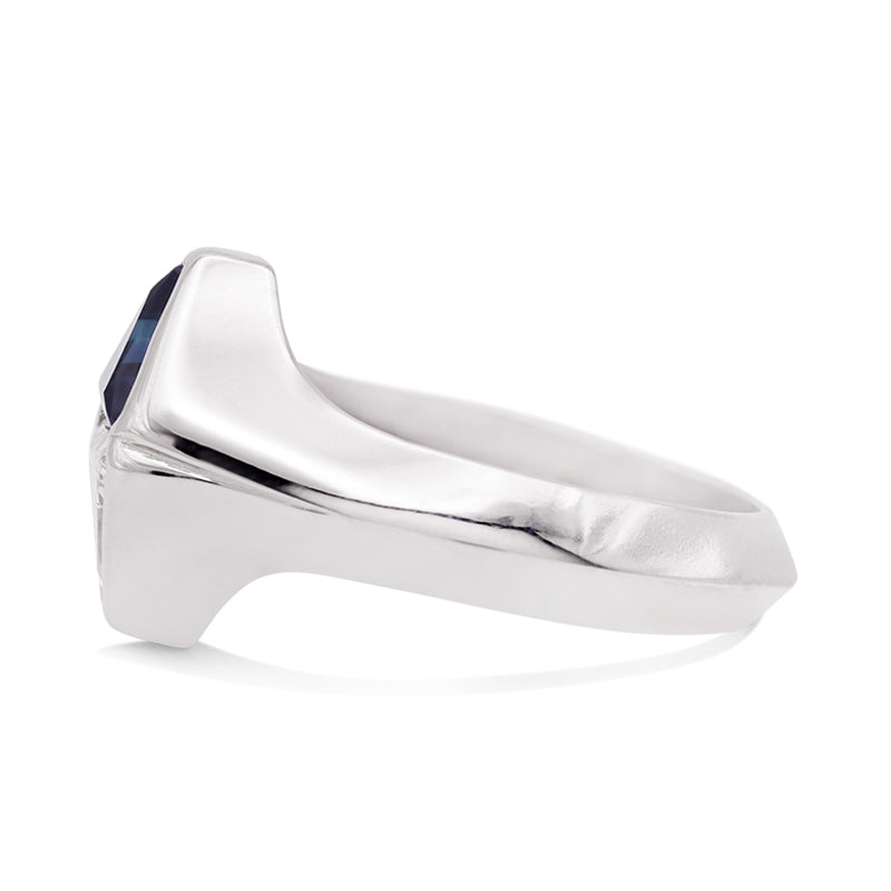 18 Carat White Gold Sapphire and Diamond Abstract Ring