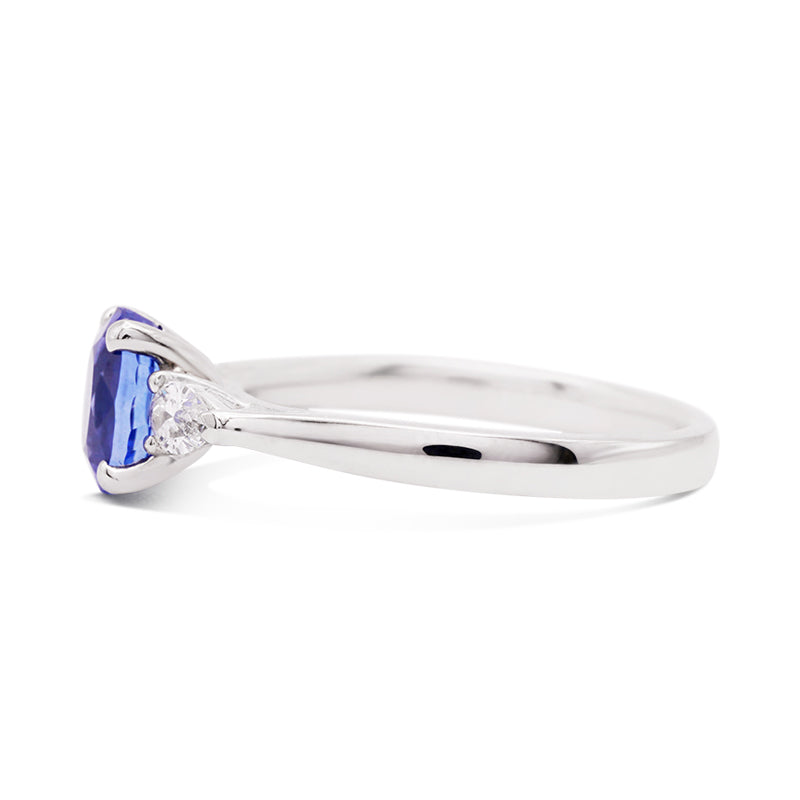Platinum Sapphire and Diamond Ring