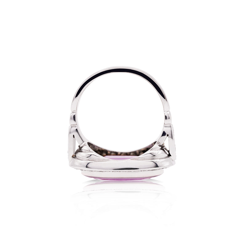 18 Carat White Gold Pink Tourmaline and Diamond Dress Ring