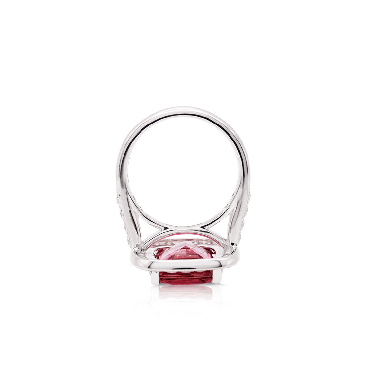 Platinum Pink Tourmaline and Diamond Dress Ring