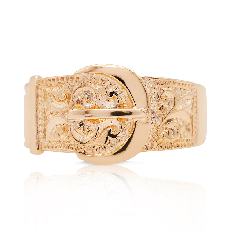 9 Carat Yellow Gold Buckle Ring