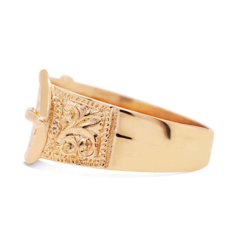 9 Carat Yellow Gold Buckle Ring