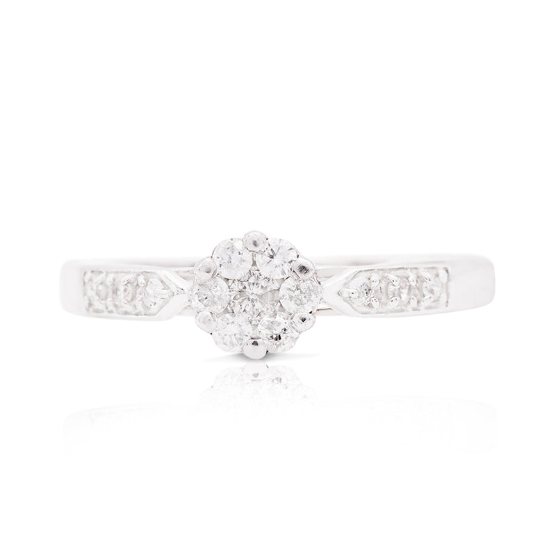 Platinum Diamond Cluster Ring