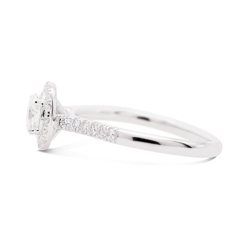 Platinum Diamond Halo Ring