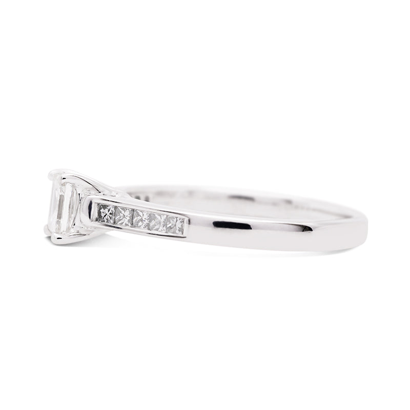 18 Carat White Gold Asscher Cut Diamond Ring