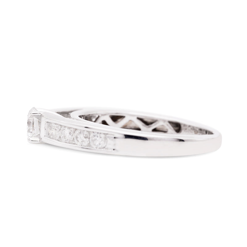 18 Carat White Gold Round Brilliant Diamond Ring, 0.65ct
