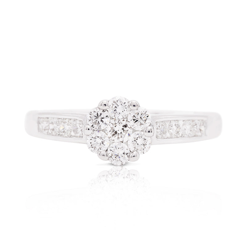 9 Carat White Gold Diamond Ring
