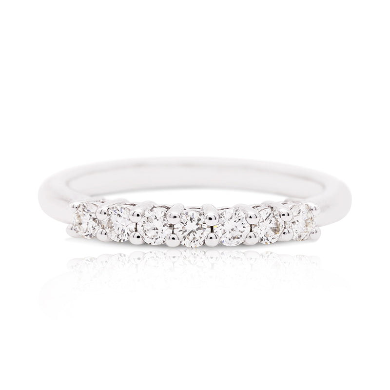 18 Carat White Gold Seven Stone Diamond Ring