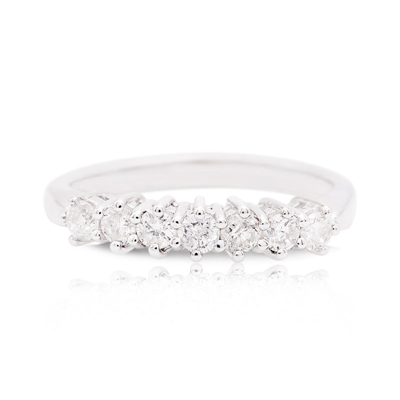 18 Carat White Gold Diamond Seven Stone Ring