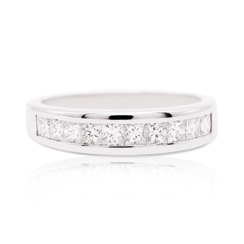 18 Carat White Gold Diamond Half Eternity Ring