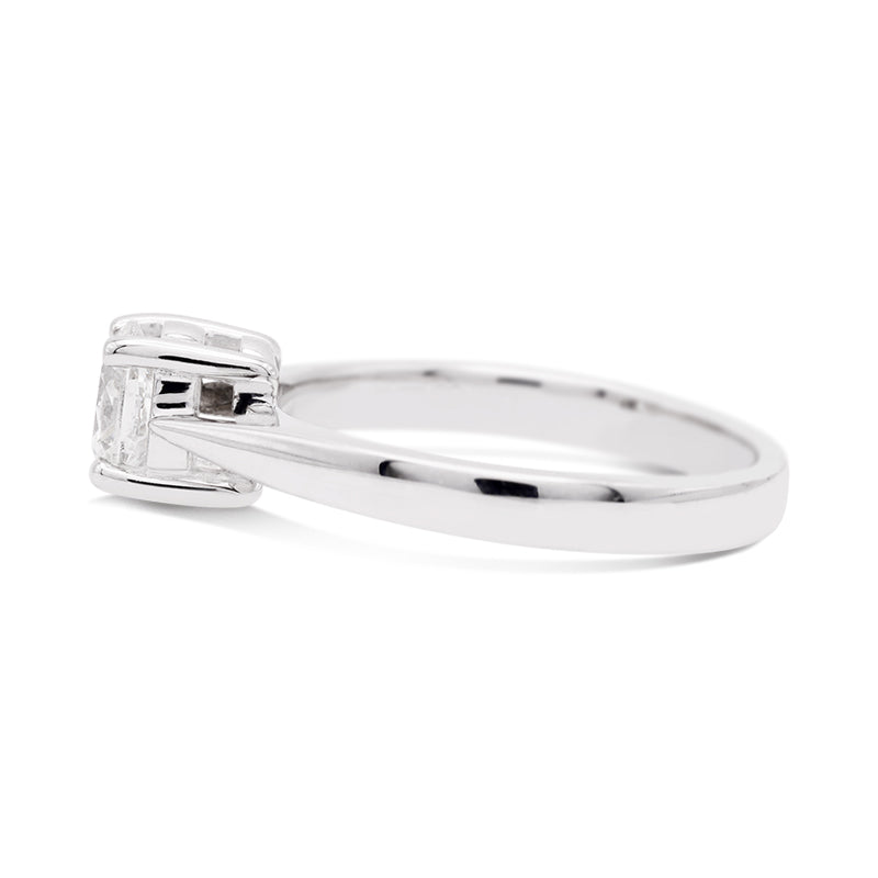 18 Carat White Gold Oval Diamond Solitaire Ring