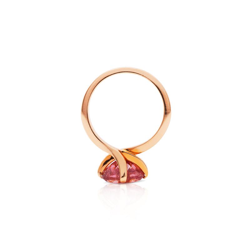 18 Carat Rose Gold Pink Tourmaline Ring