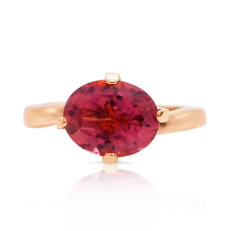 18 Carat Rose Gold Pink Tourmaline Ring