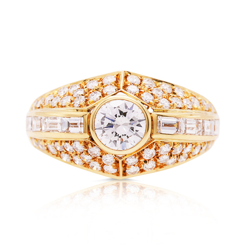 18 Carat Yellow Gold Cartier Diamond Ring