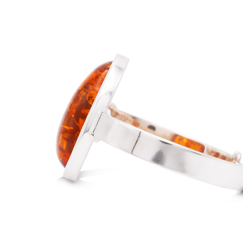 Silver Amber Bangle