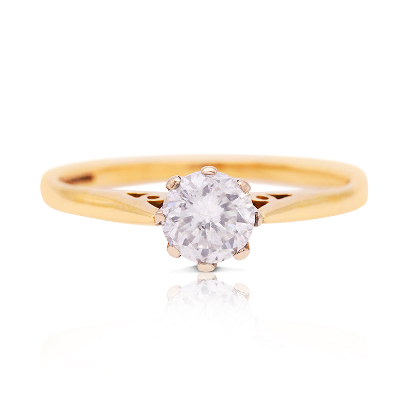 18 Carat Yellow Gold Diamond Solitaire Ring