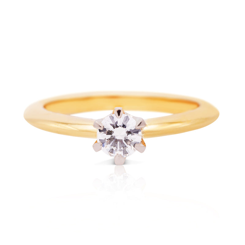 18 Carat Yellow Gold Diamond Solitaire Ring