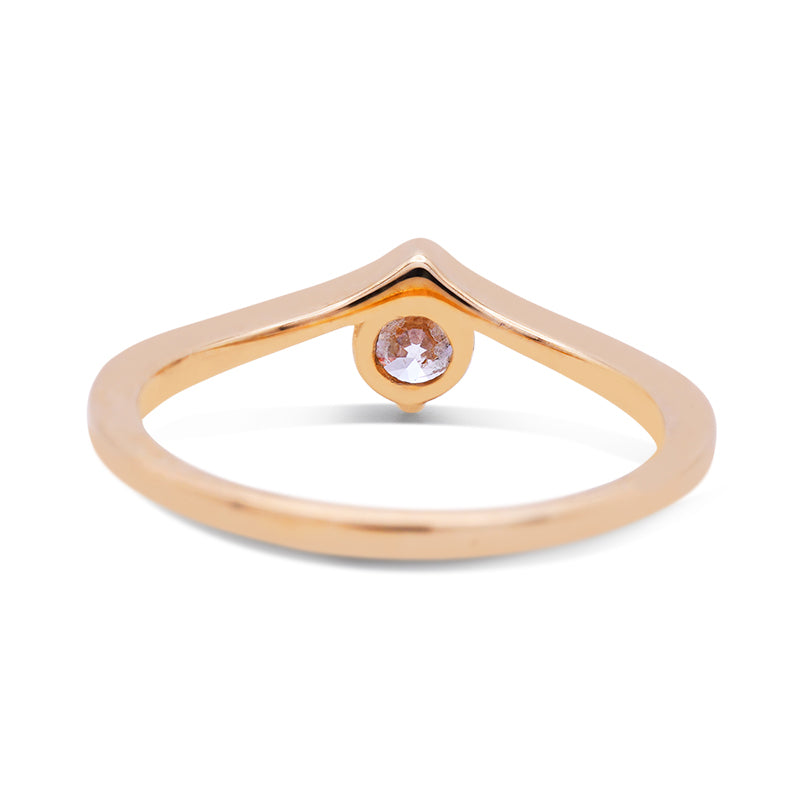 9 Carat Yellow Gold Diamond Wishbone Ring