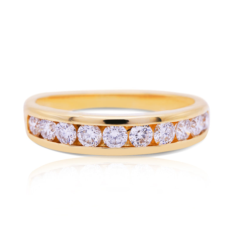 18 Carat Yellow Gold Diamond Half Eternity